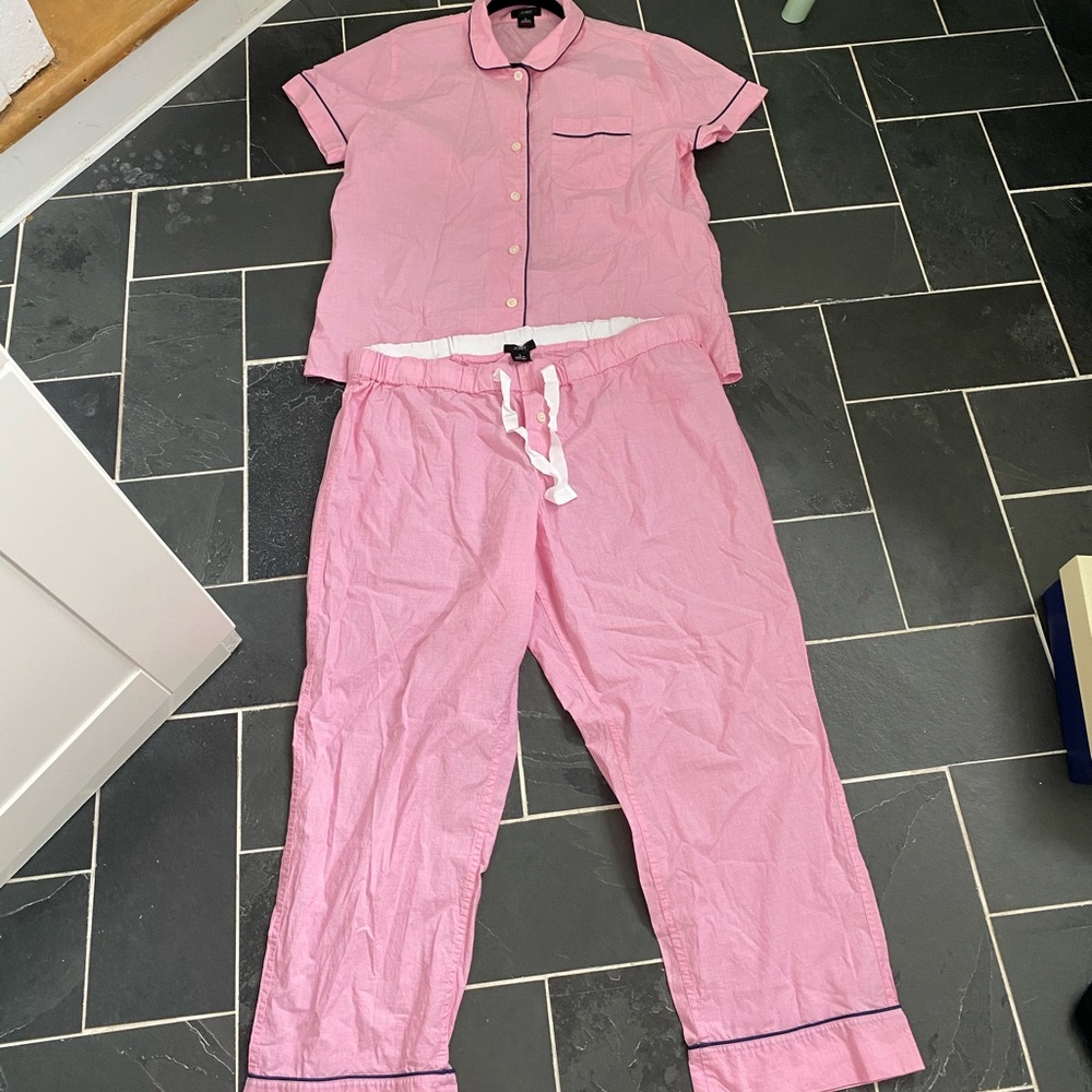 Jcrew short sleeve vintage pj set, pink size L